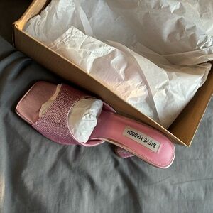 Steve Madden Pink Rhinestone Kitten Heels